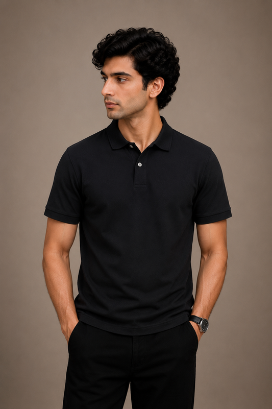Premium Black Polo T-Shirt