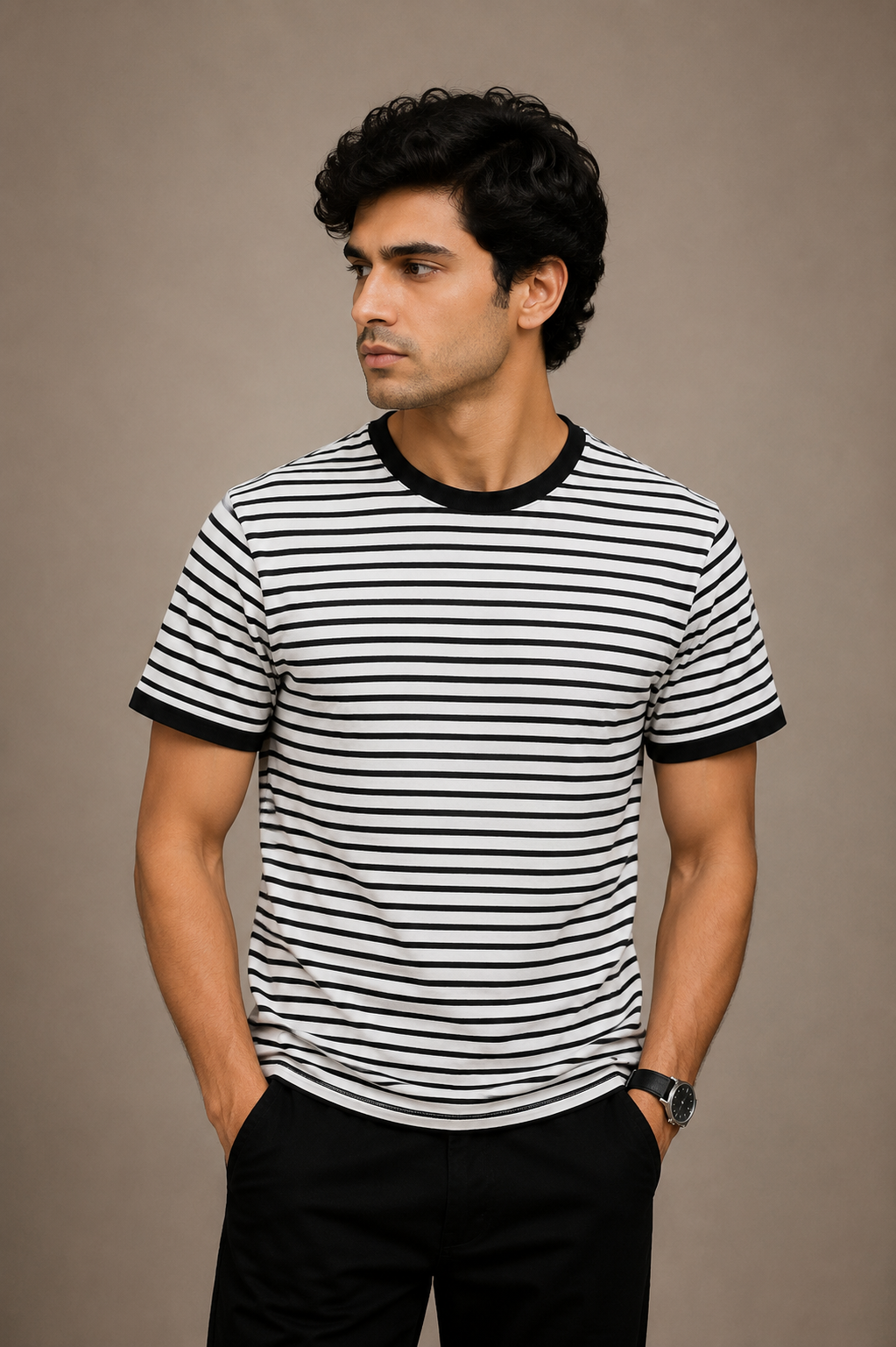 Premium Striped Round Neck T-Shirt