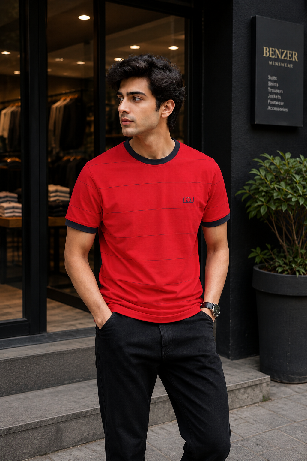 Classic Red Crew Neck T-Shirt
