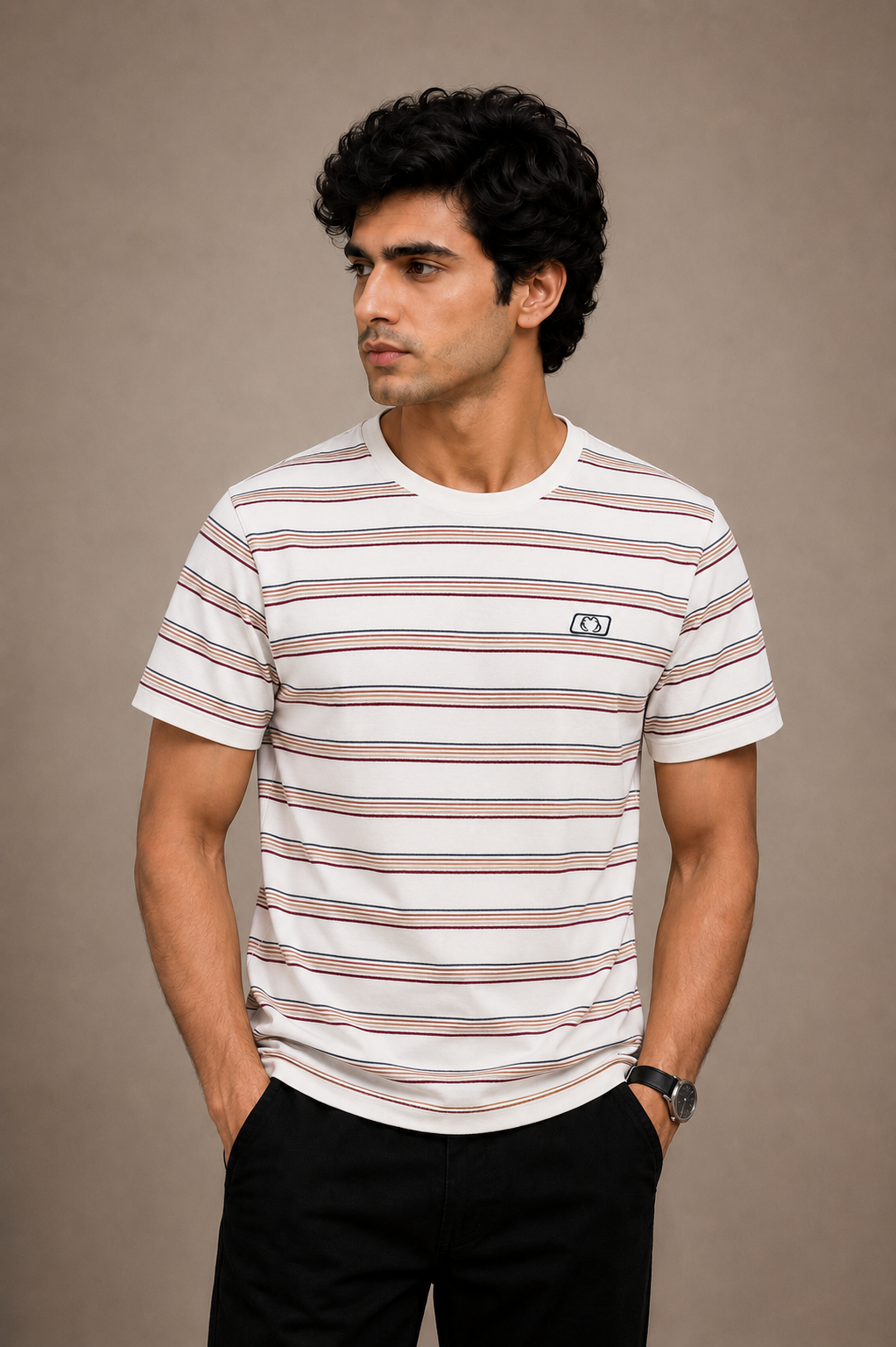 Premium Striped Round Neck T-Shirt